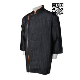 KI090 Tailor-made restaurant uniform  Printing Own design chef uniform  jeans  bar uniform factory  denim  breathable chef coats KI090 Tailor-made restaurant uniform  Printing Own design chef uniform  jeans  bar uniform factory  denim  breathable chef coats